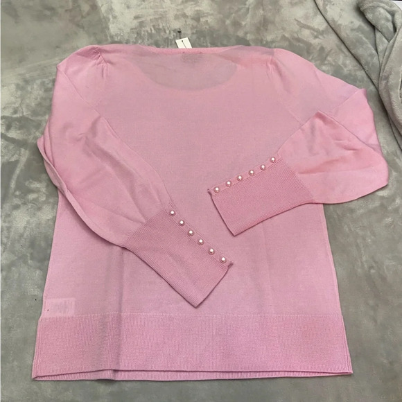 New! Talbots pearl sleeve cuff 100% merino wool crewneck sweater 28771 - Picture 8 of 9